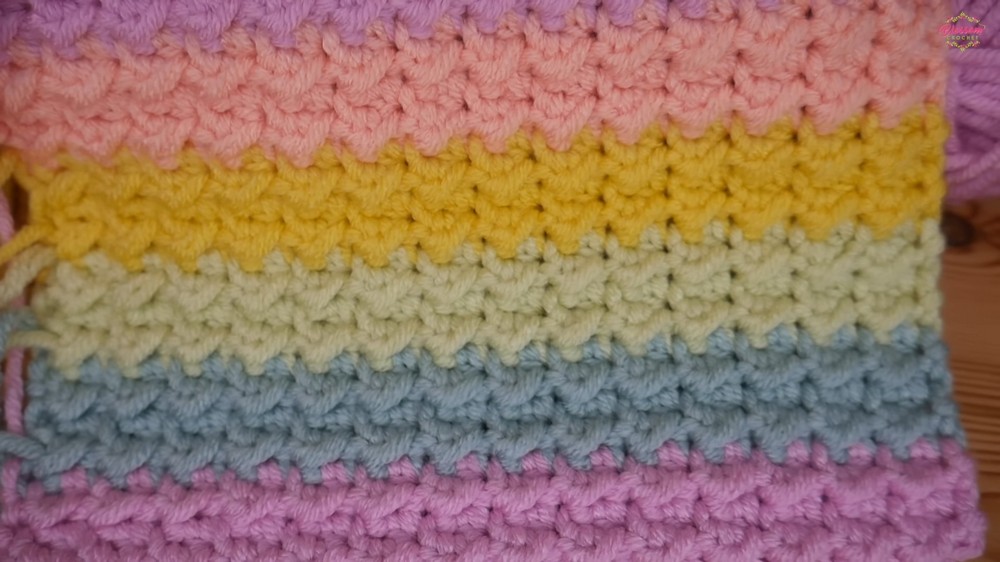 Crochet Half Double Moss Stitch Pattern Step By Step Guide with vibrant ...