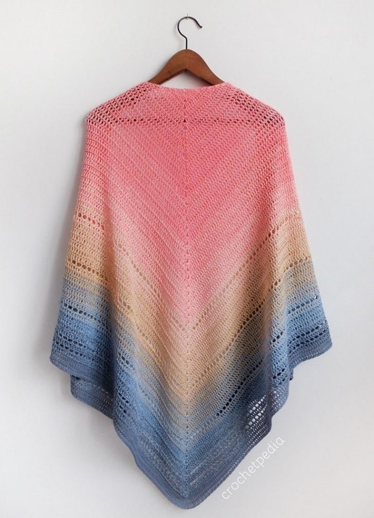 Crochet Lake Sunset Shawl