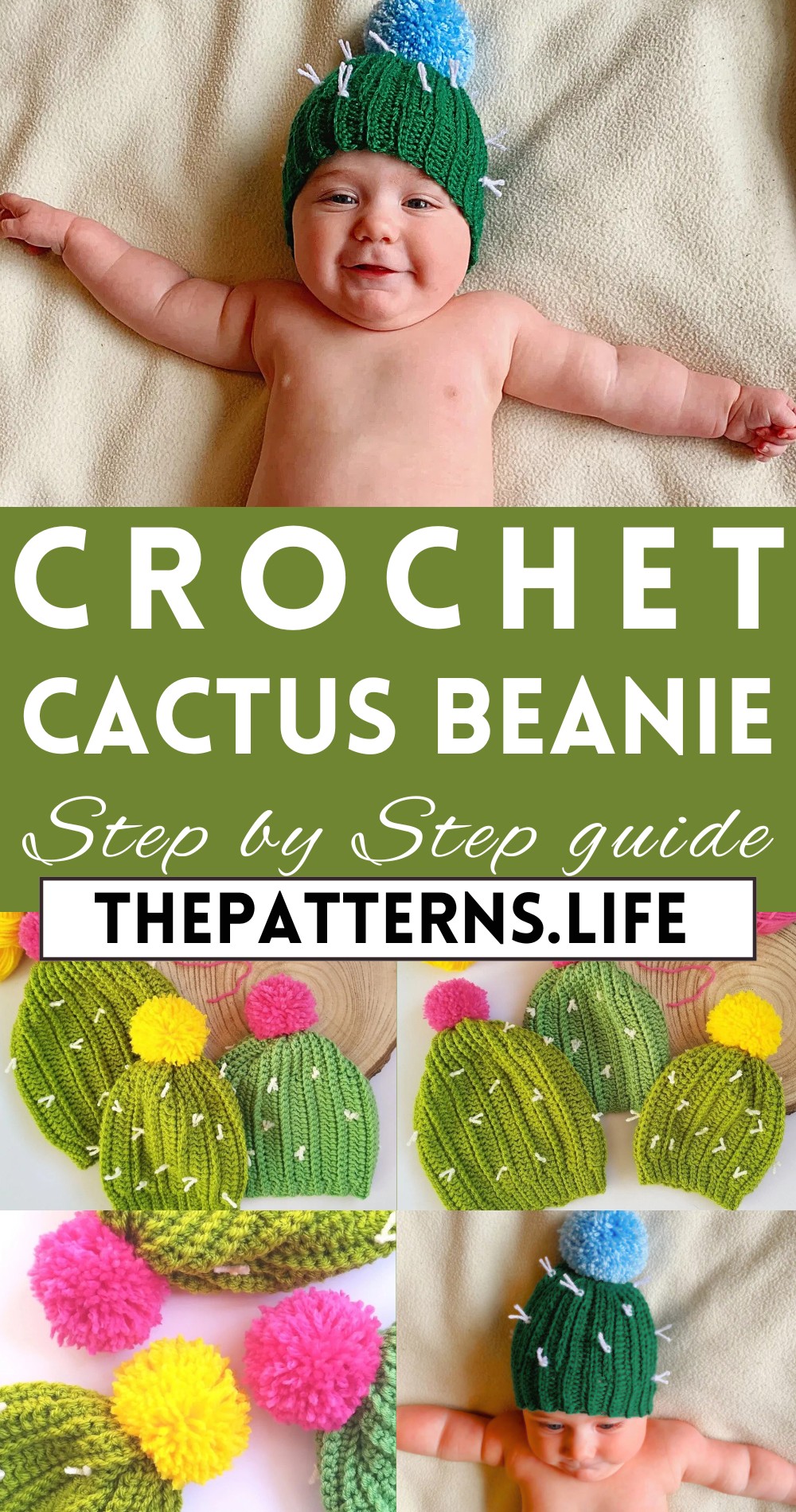 Free Crochet Cactus Beanie Pattern For Beginners