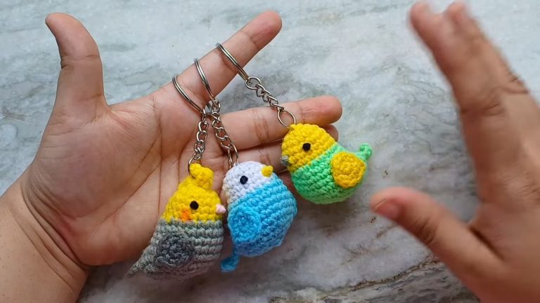Crochet Sweet and Colorful Bird Amigurumi Keychain Pattern