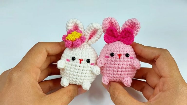 Crochet Cute Bunny With Headphone & Bow – Free Pattern