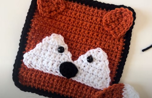 Crochet Fox Square Tutorial 1
