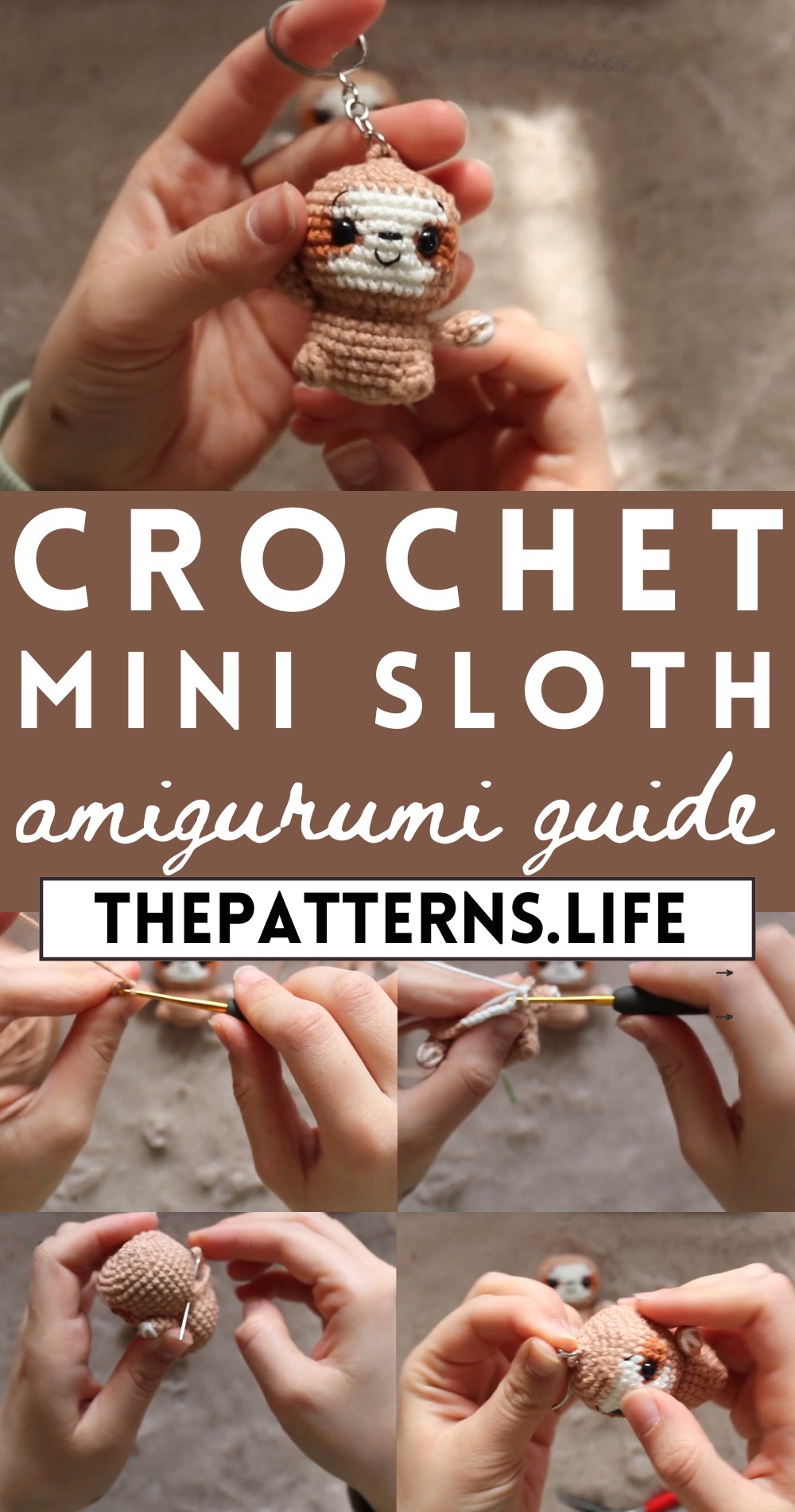 Cute Crochet Mini Sloth Amigurumi Pattern Step By Step