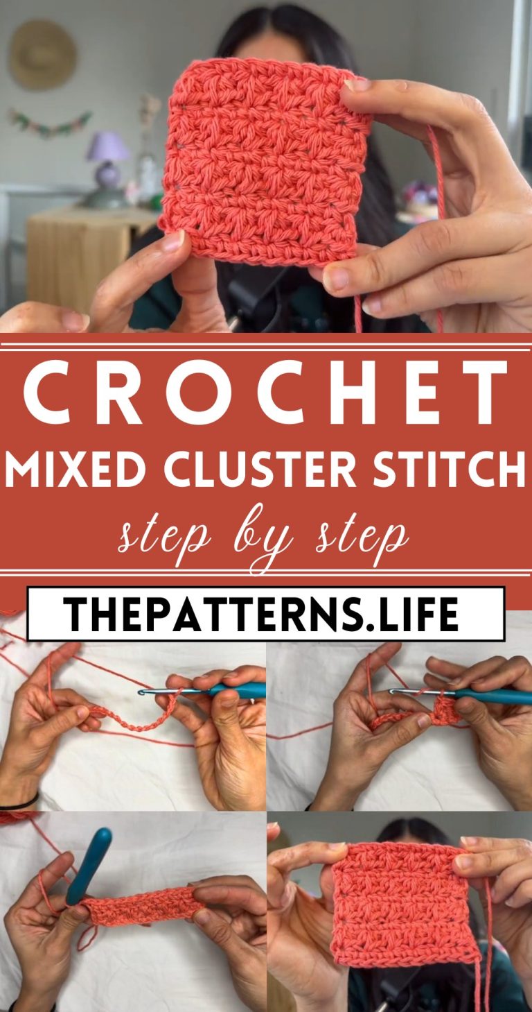 Step By Step Guide Crochet Mixed Cluster Stitch -Free Pattern - The ...