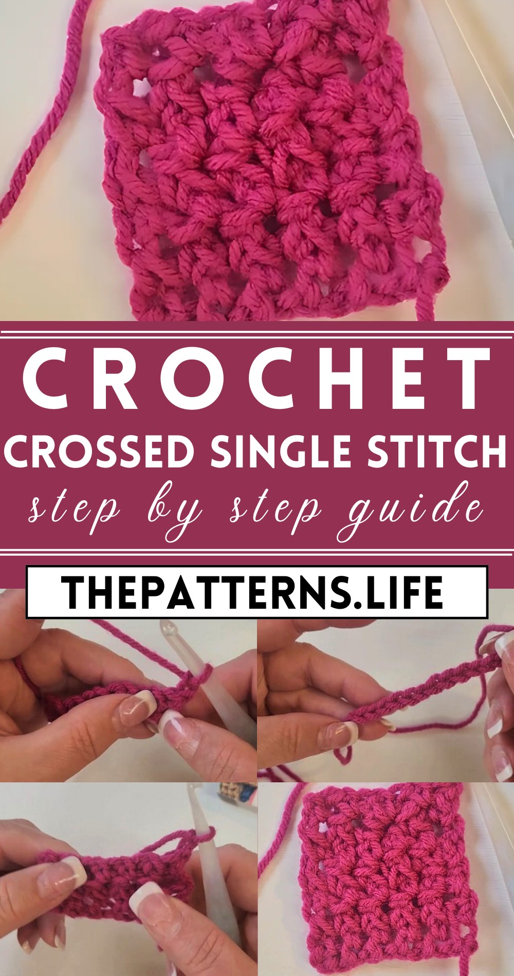 Crossed Single Crochet Stitch Tutorial