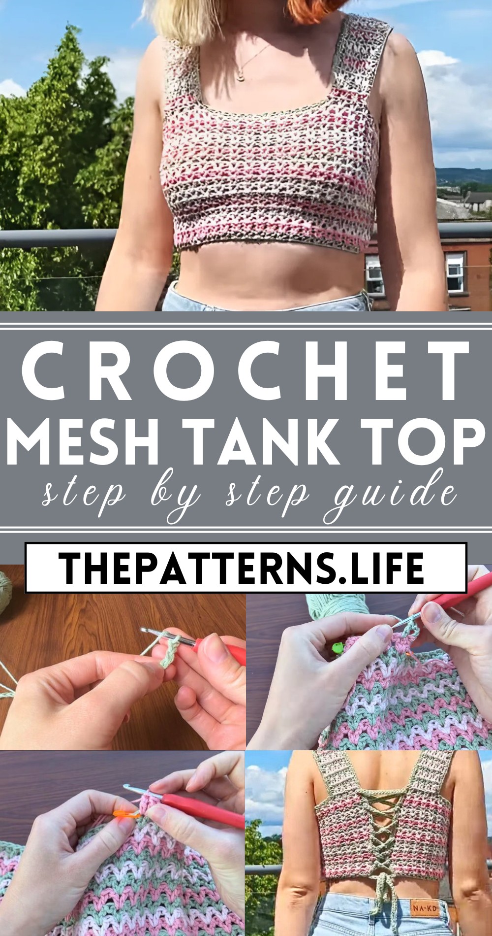 Crochet A Beginner Friendly Mesh Tank Top / Crop Top