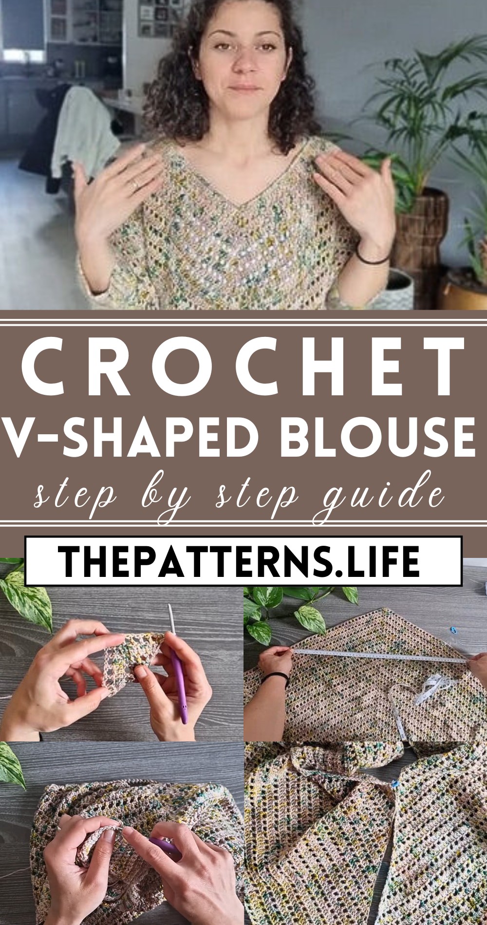 Crochet A Trendy V-shaped Blouse Pattern