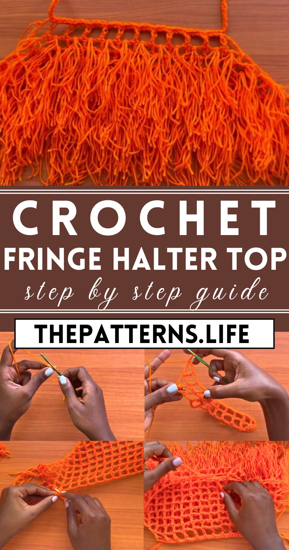 Crochet Fringe Halter Crop Top
