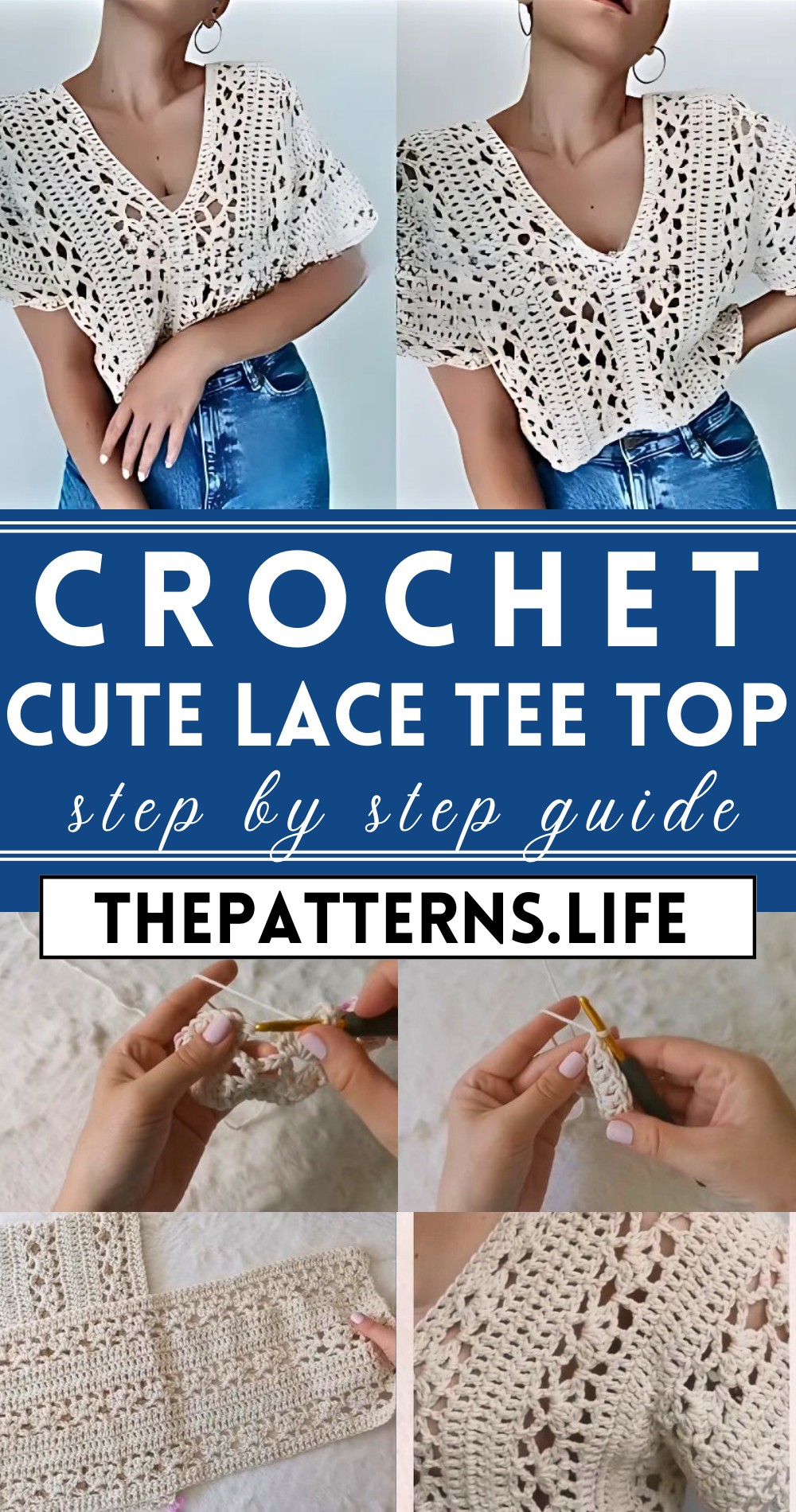 Crochet Lace Tee Step By Step Tutorial