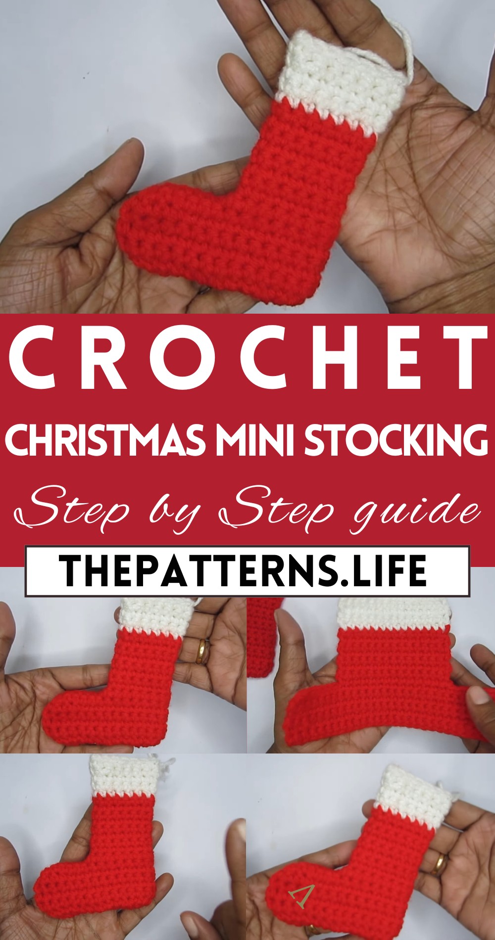 Crochet Christmas Mini Stocking Tutorial
