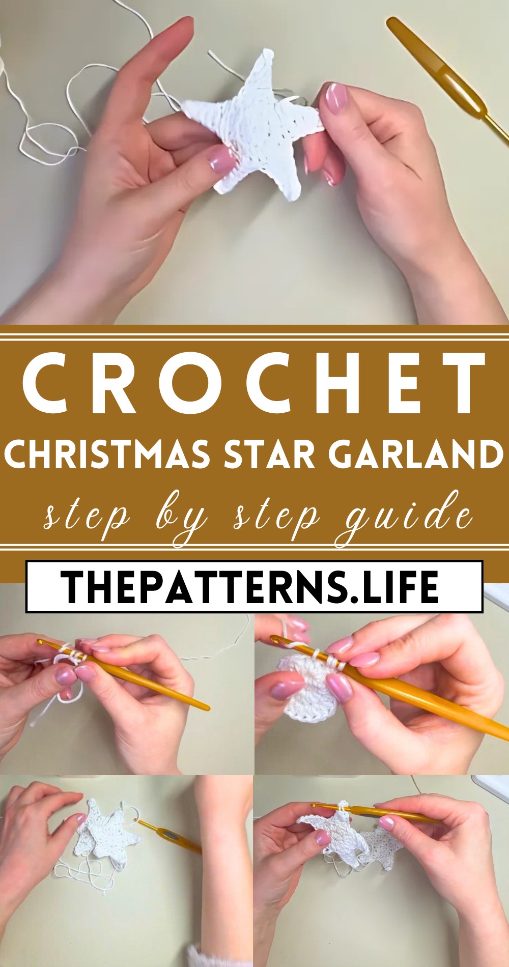 Crochet Christmas Star Garland