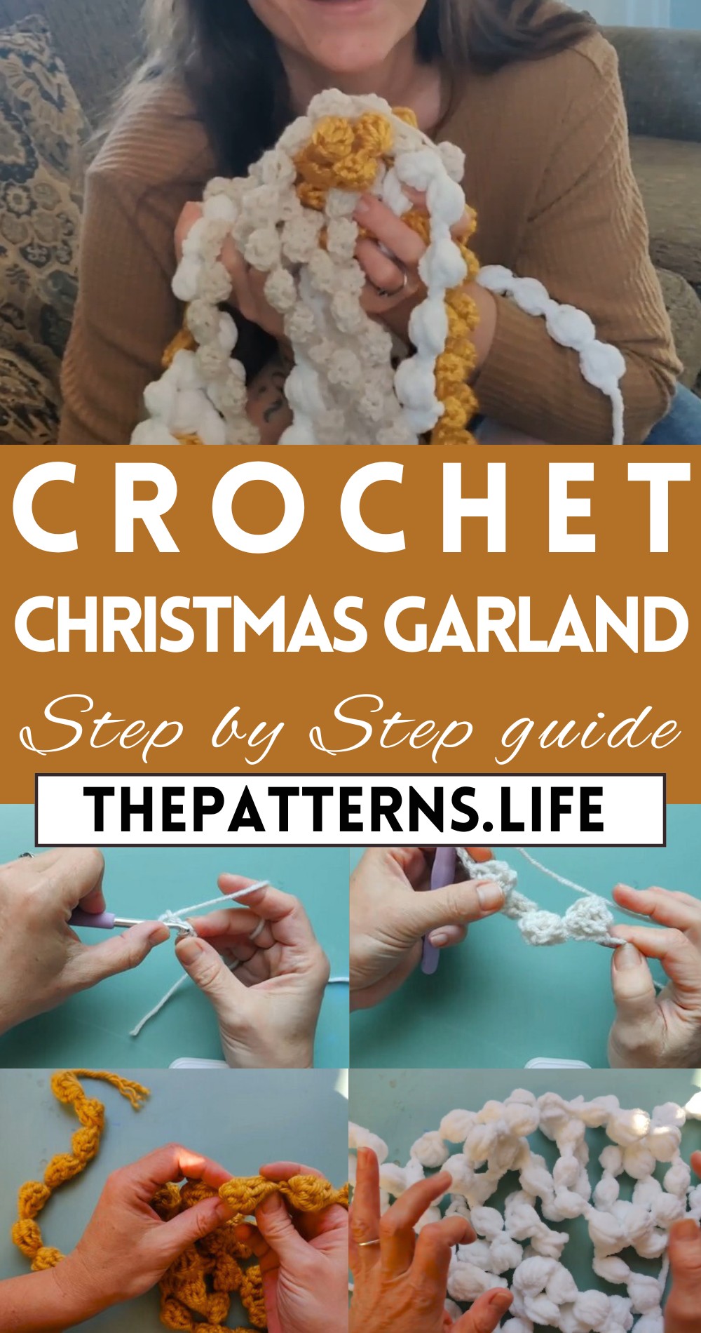 Crochet Easy Christmas Garland Tutorial
