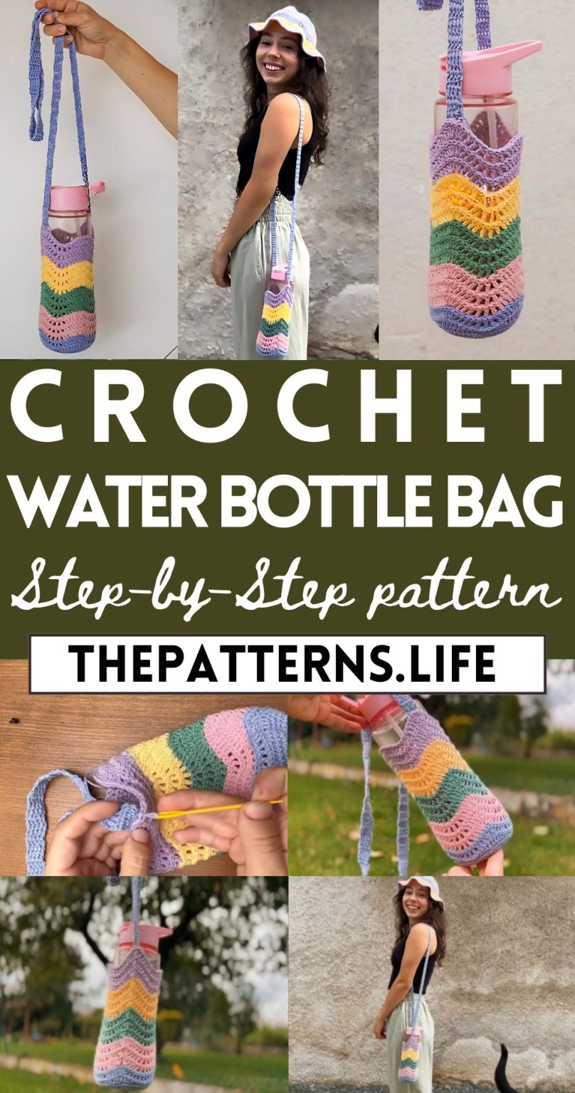 Nice Crochet Wavy Water Bottle Bag Free Pattern - The Patterns