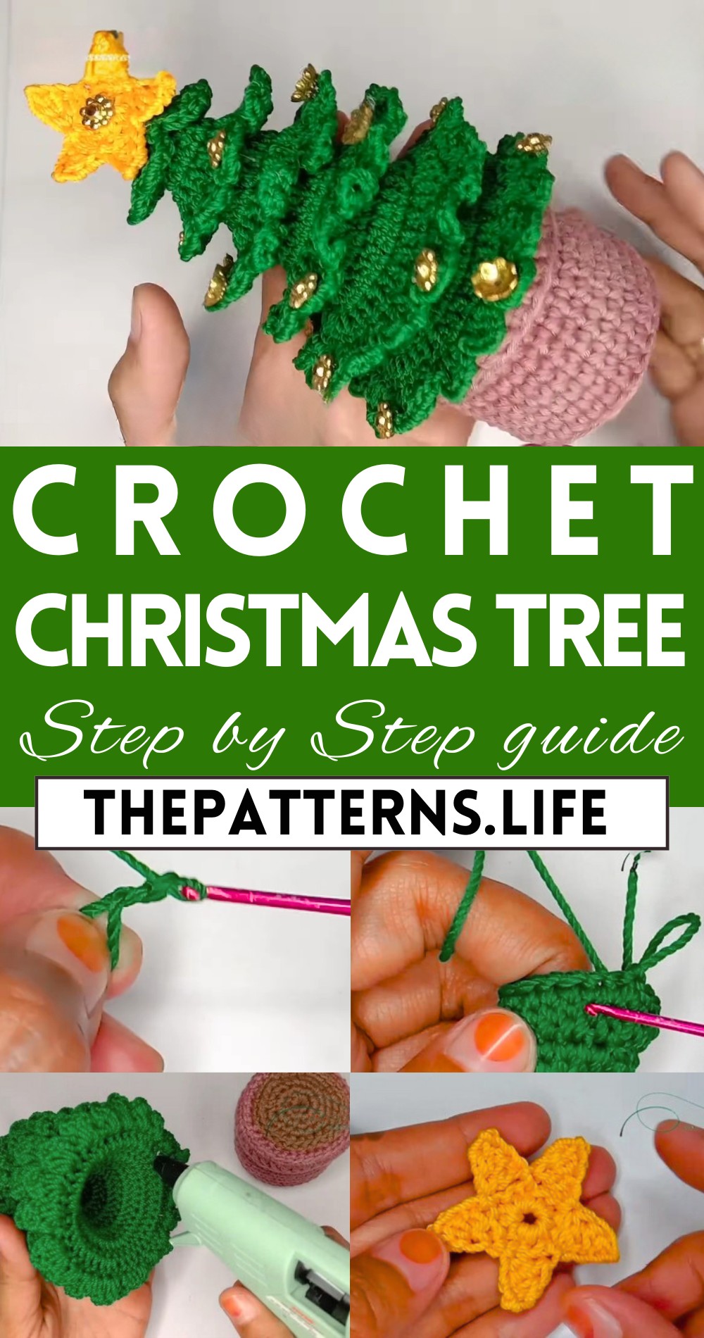 Festive Style Crochet Christmas Tree Pattern In Pot