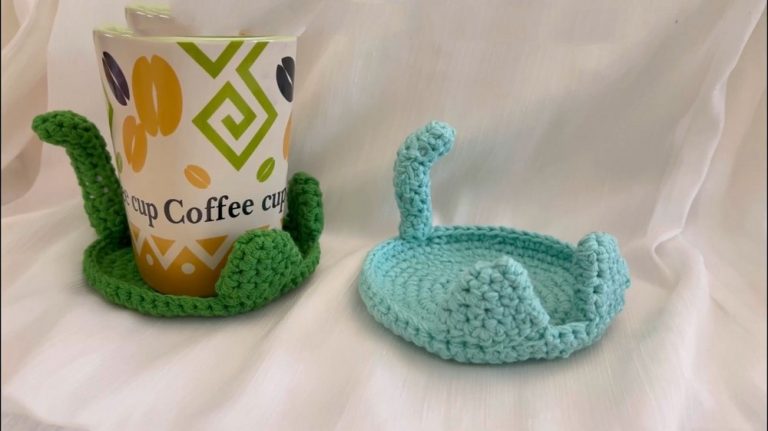 Crochet Spring Kitty Coaster Pattern In Beautiful Colors