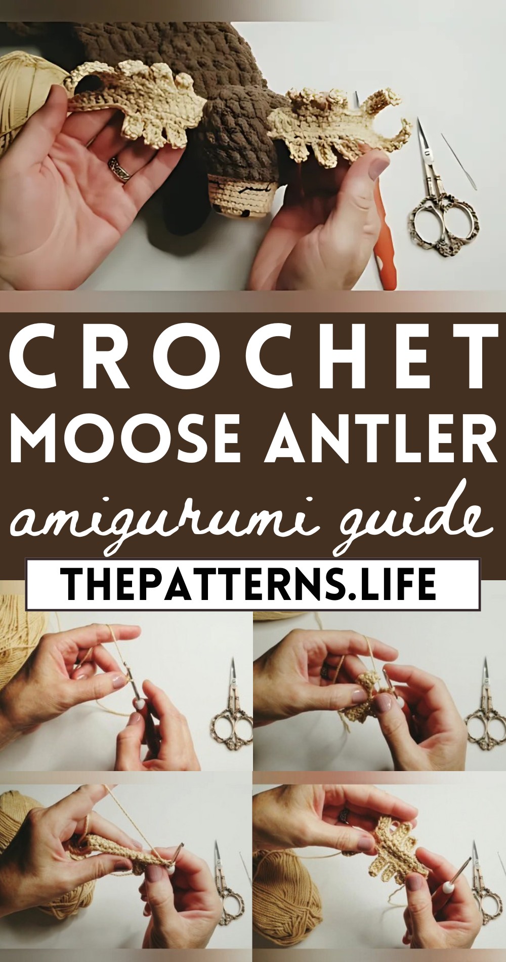 Easy Crochet Moose Antler Amigurumi Pattern