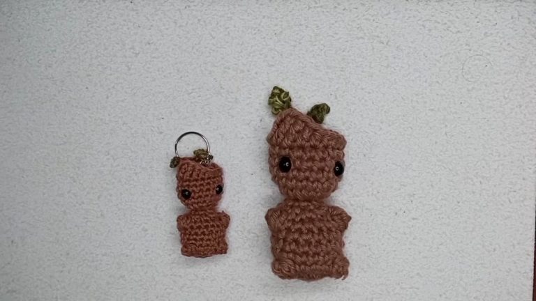 Crochet Baby Groot Keychain Amigurumi Keychain Pattern