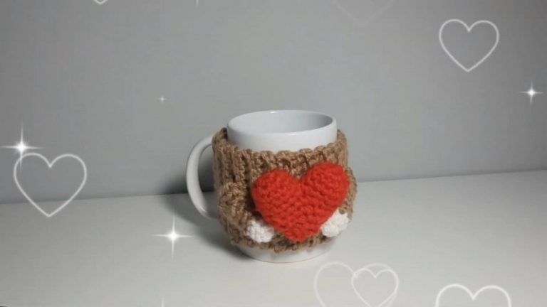 Cozy Crochet Cup Sleeve With Heart Free Pattern