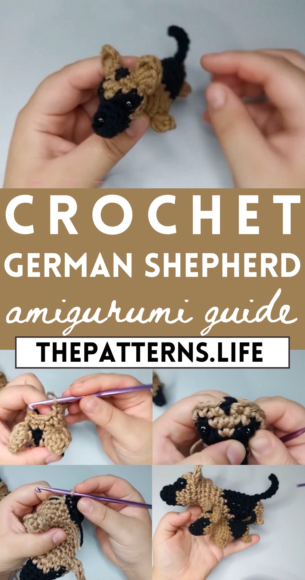 Crochet German Shepherd Amigurumi Keychain Tutorial