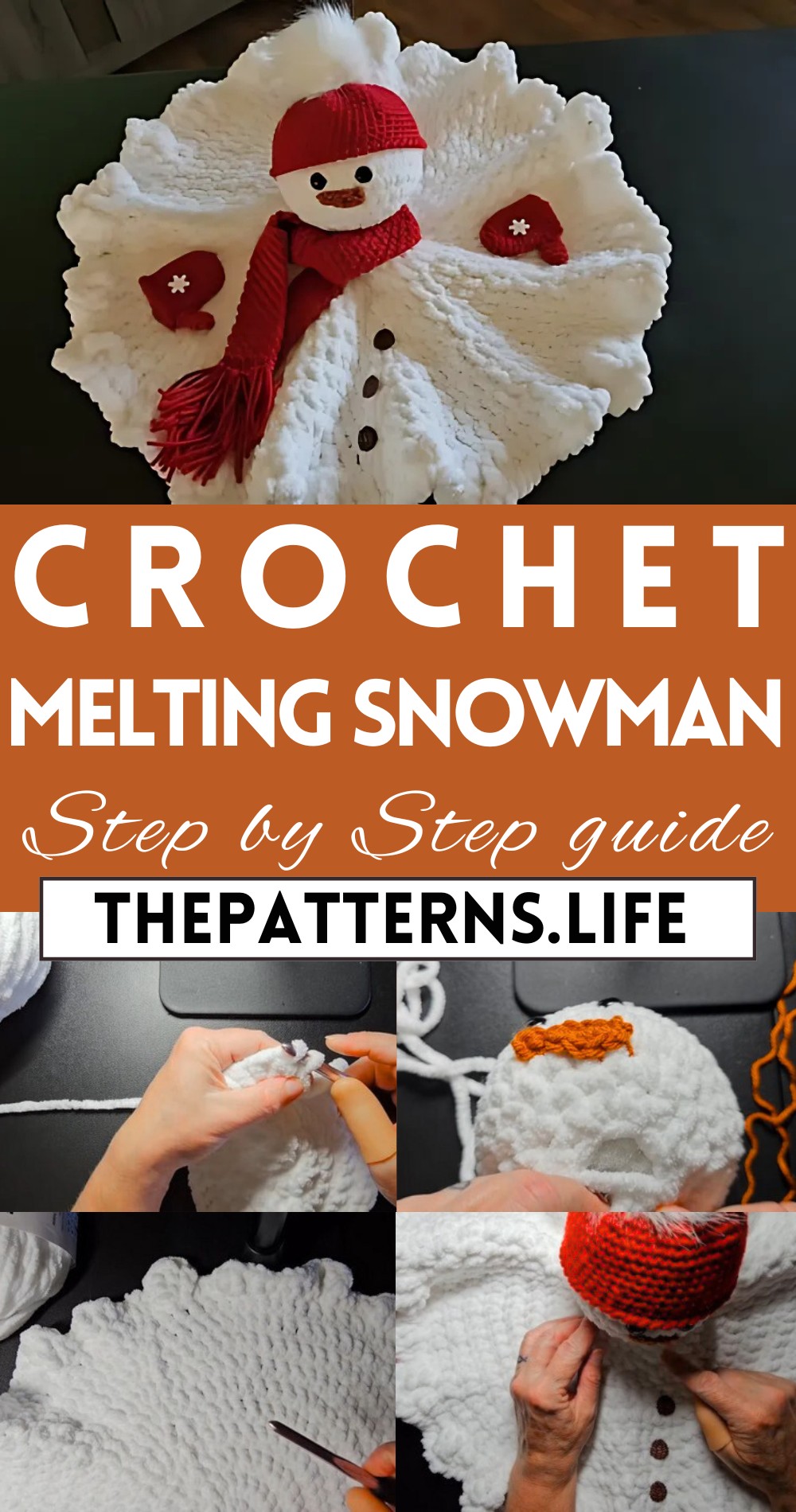 Crochet Melting Snowman Tutorial For Christmas Decor