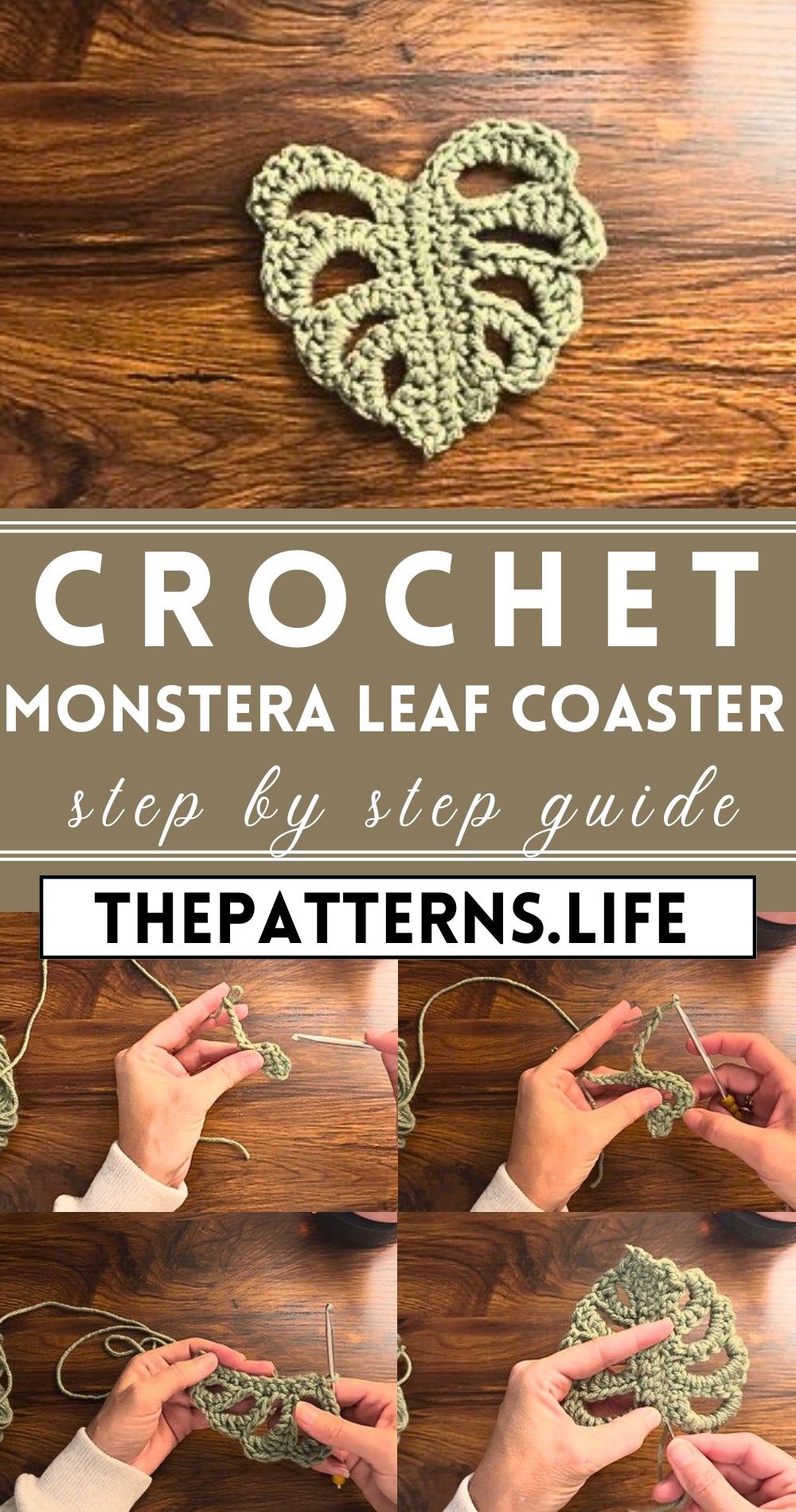 Crochet Monstera Leaf Coaster & Applique Tutorial