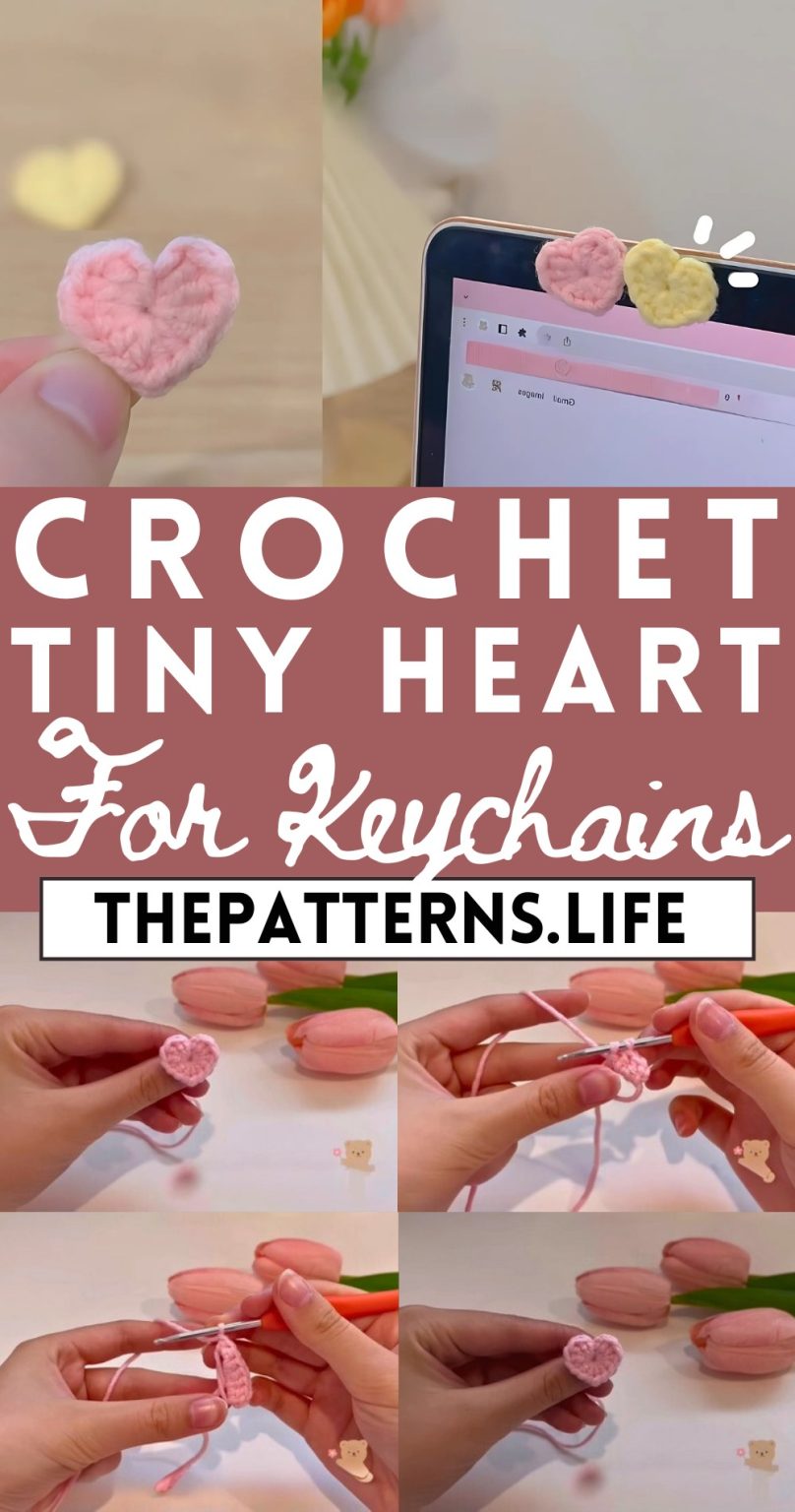 Adorable Crochet Tiny Heart Pattern For Keychains - The Patterns