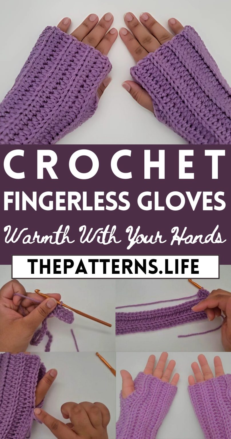 Crochet Fingerless Gloves For Beginners - Free Pattern - The Patterns