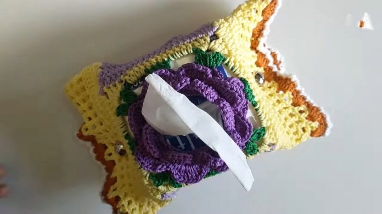 Cute Crochet Flower Tissue Holder Pattern – Step By Step Guide