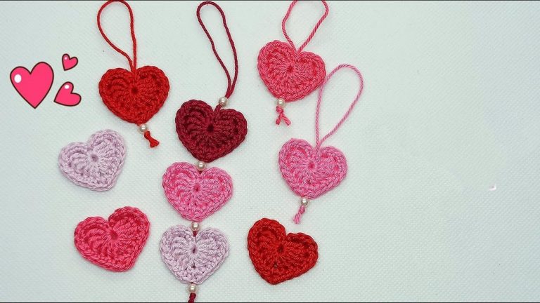 Simple & Easy Crochet Heart Applique Pattern For Beginners