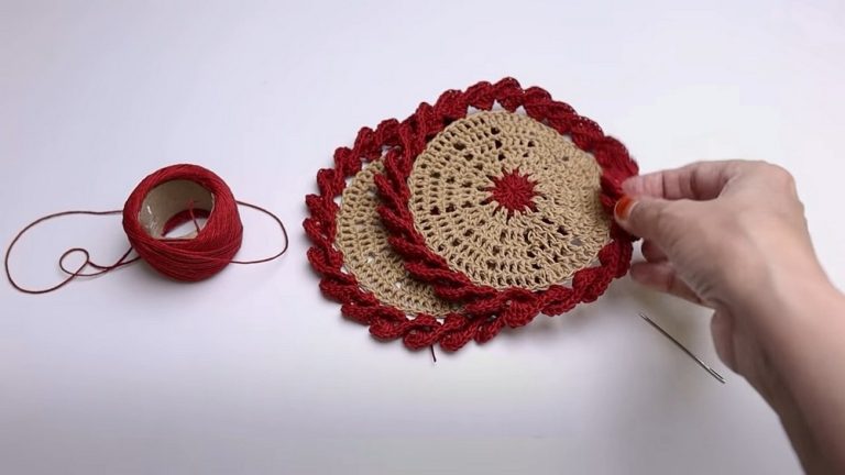 Crochet Simple Flower Coaster Pattern Look Like A Spinner