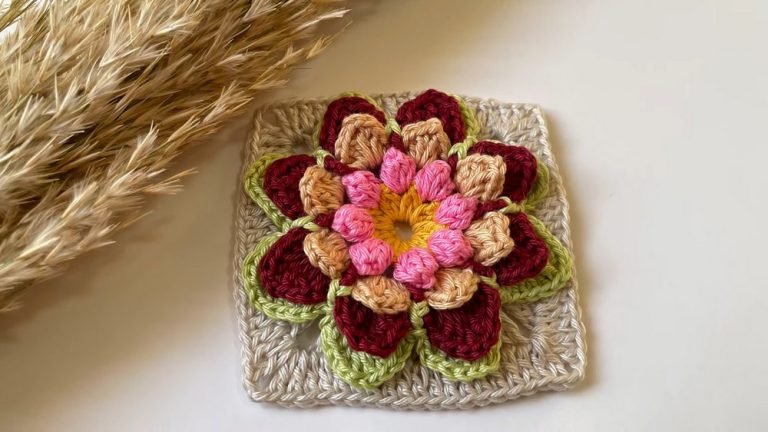 Full Of Aroma Crochet Lily 3d Lotus Square Pattern