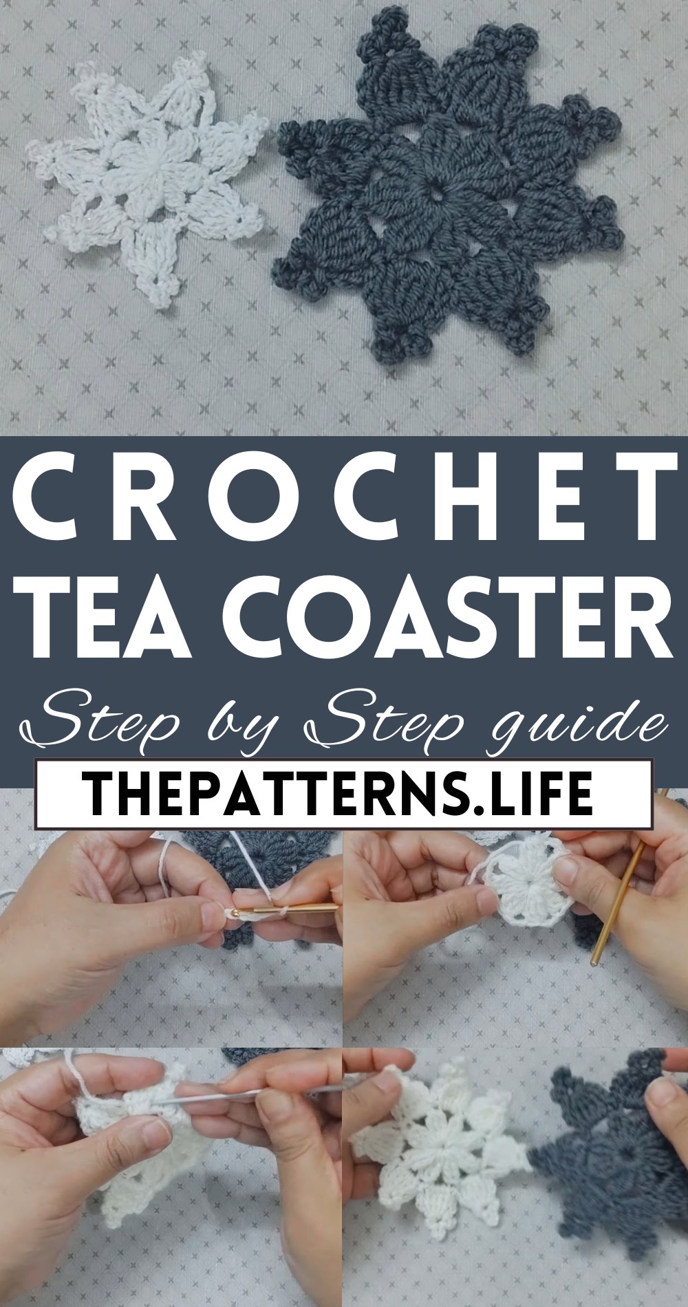Crochet 2-round Snowflake & Tea Coaster Tutorial For Christmas Gift & Décor yes