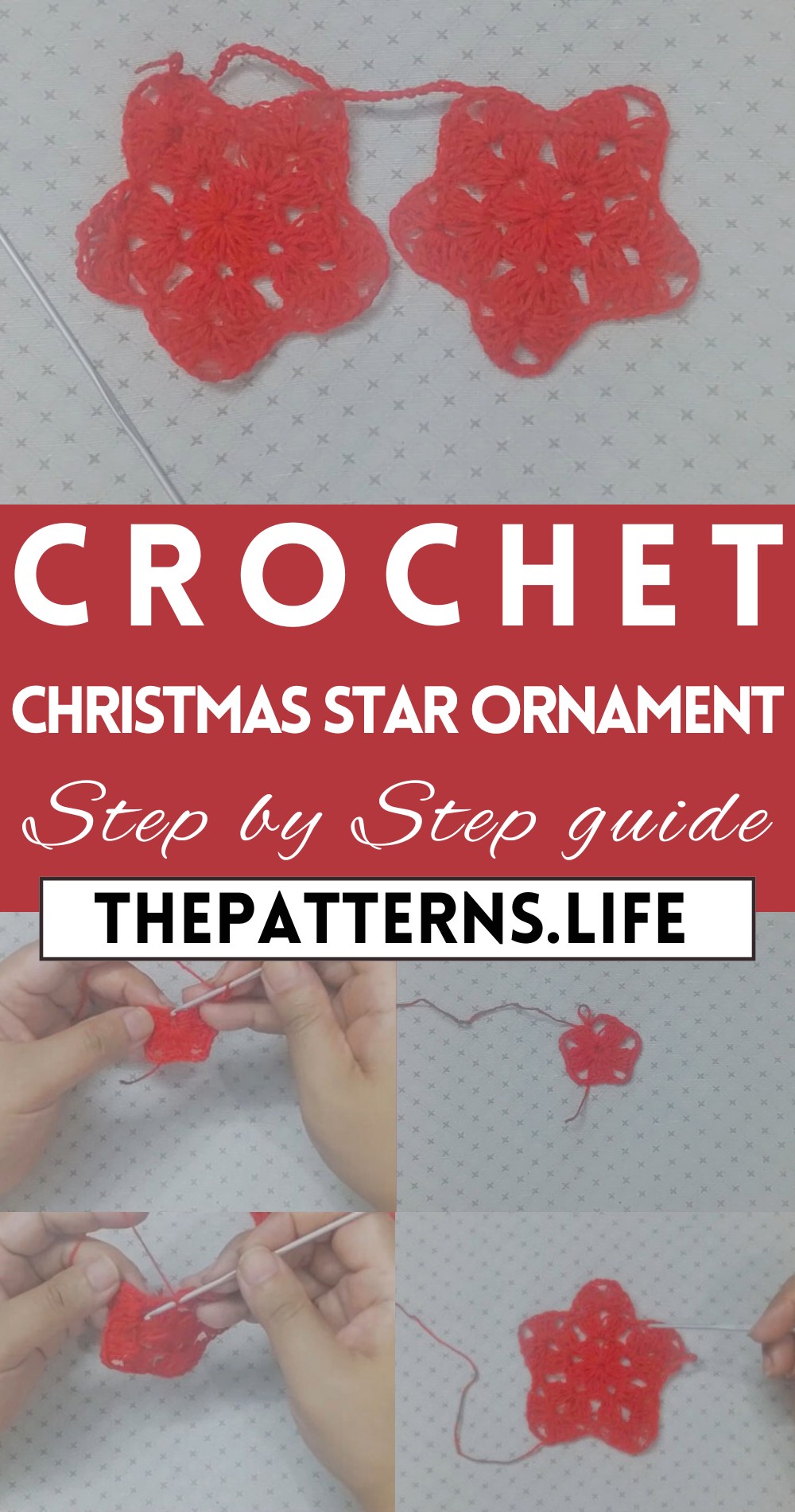 Crochet 3-round Christmas Star Ornament Tutorial For Gift & Decor