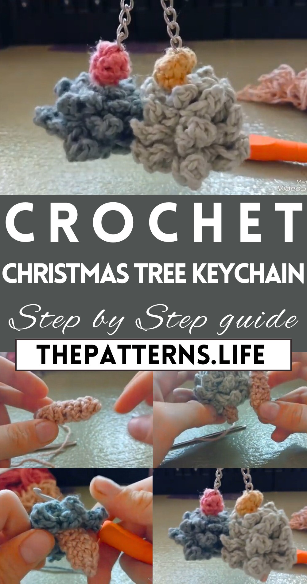 Crochet Christmas Tree Keychain Tutorial For Beginners