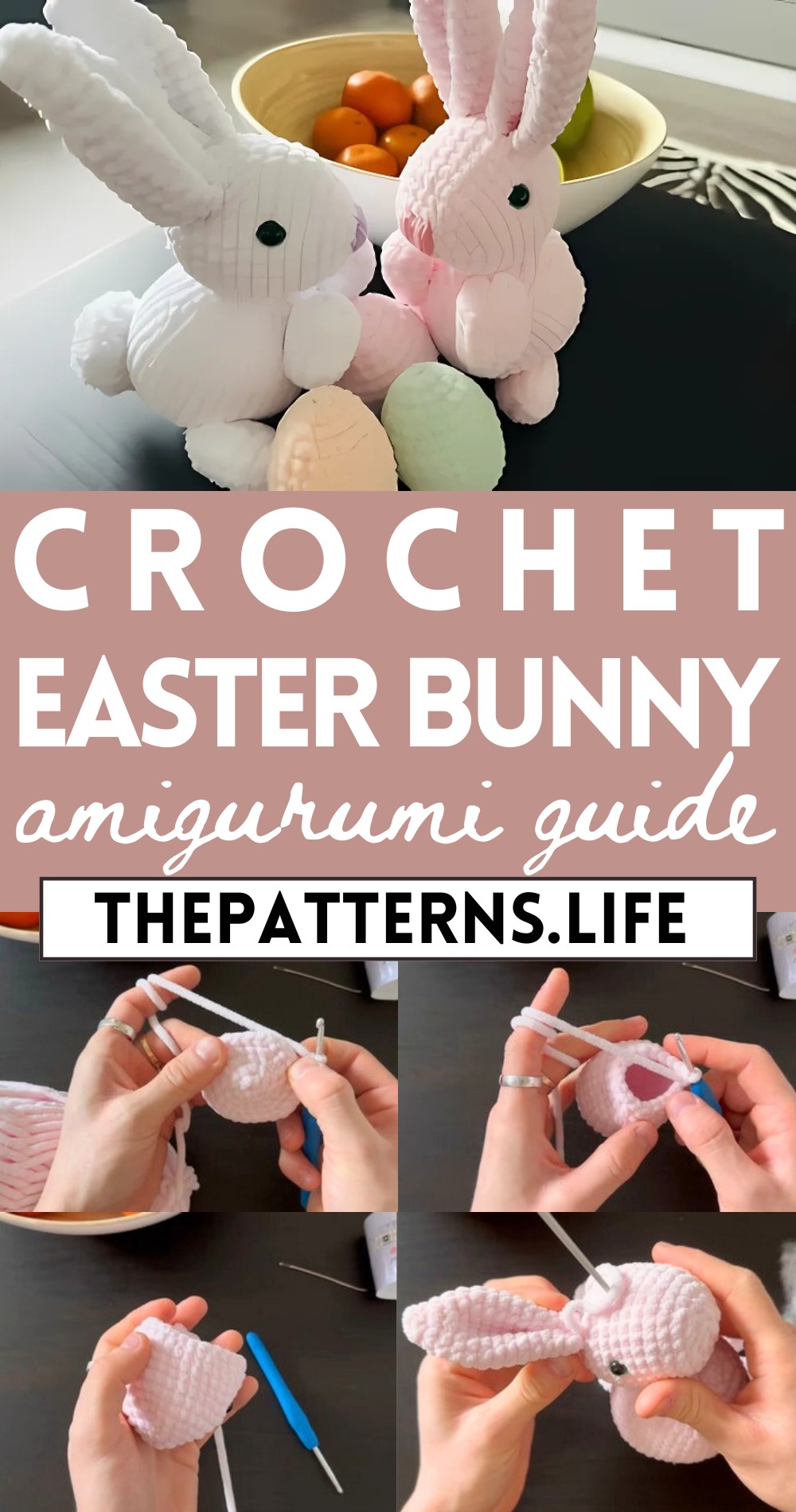 Crochet Cute Easter Bunny Amigurumi Tutorial For Cozy Home Decoration