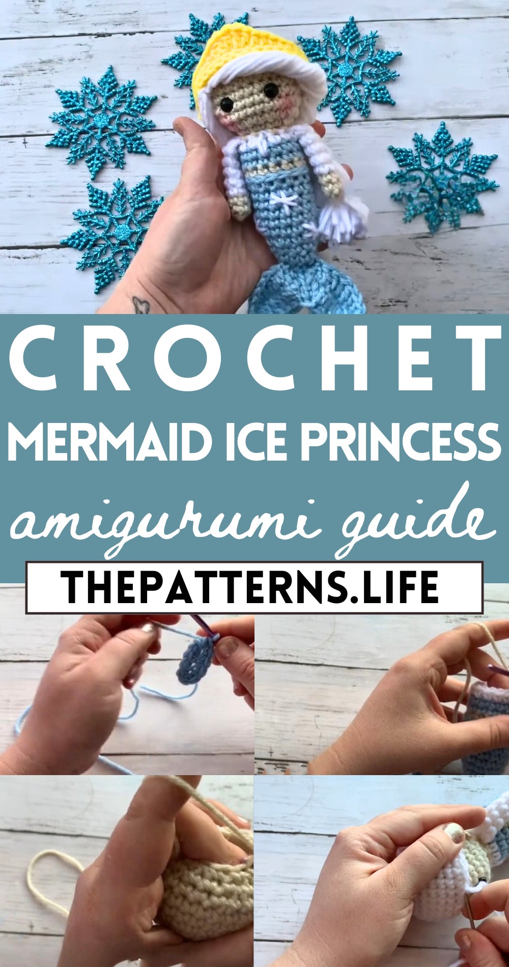 Easy & Cute Crochet Amigurumi Mermaid Ice Princess Tutorial