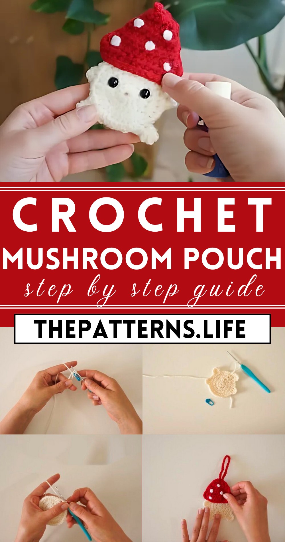 Crochet Mushroom Pouch
