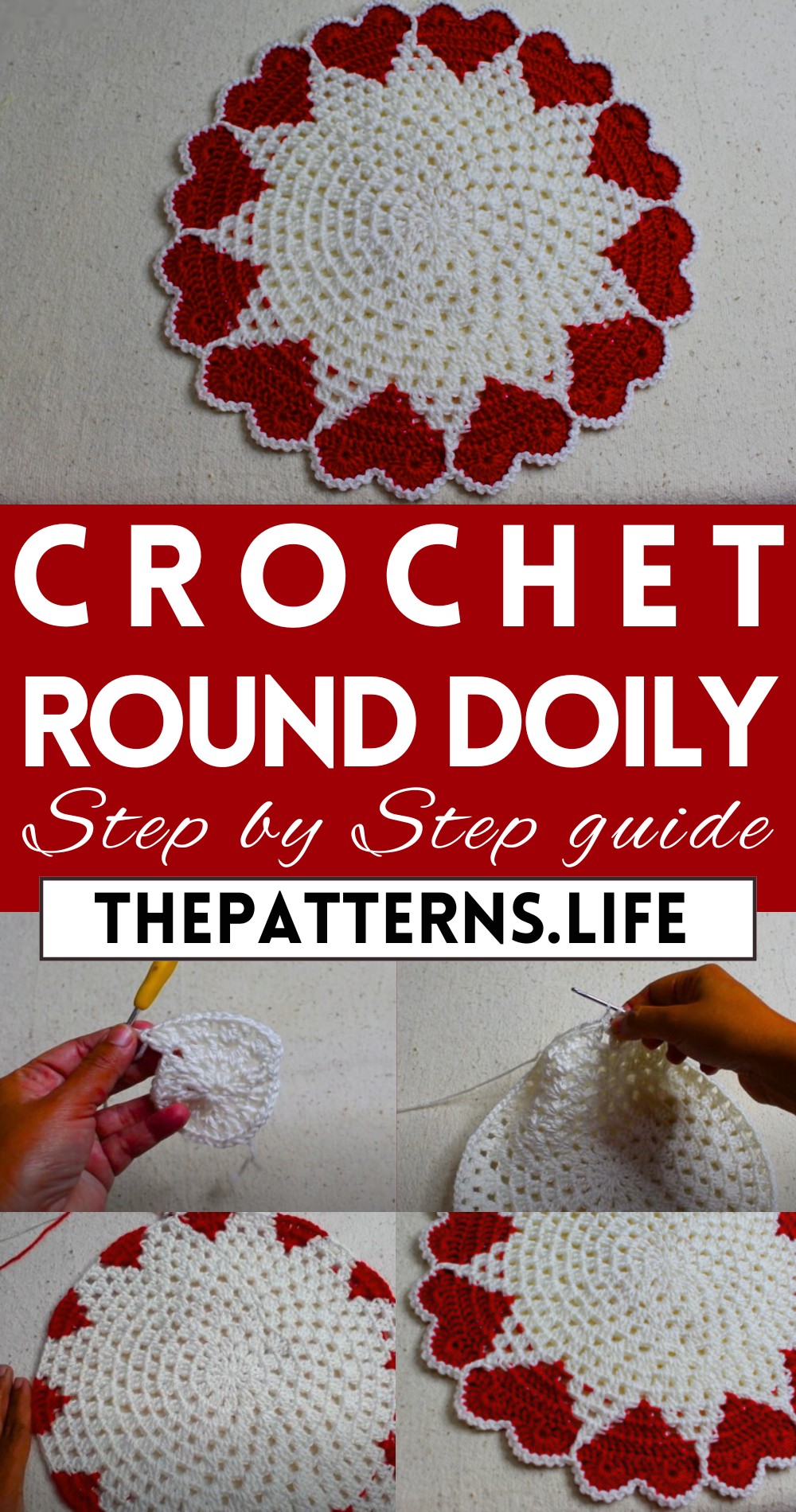 Crochet Round Doily Pattern For Christmas Holiday Decor