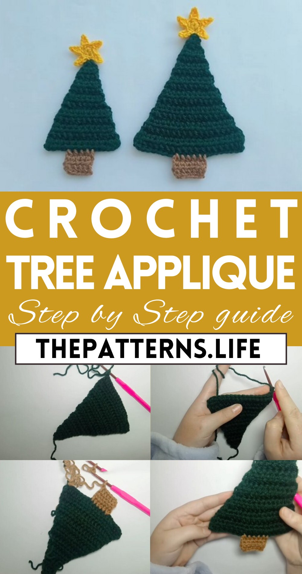 Crochet Tree Applique Pattern Christmas Time