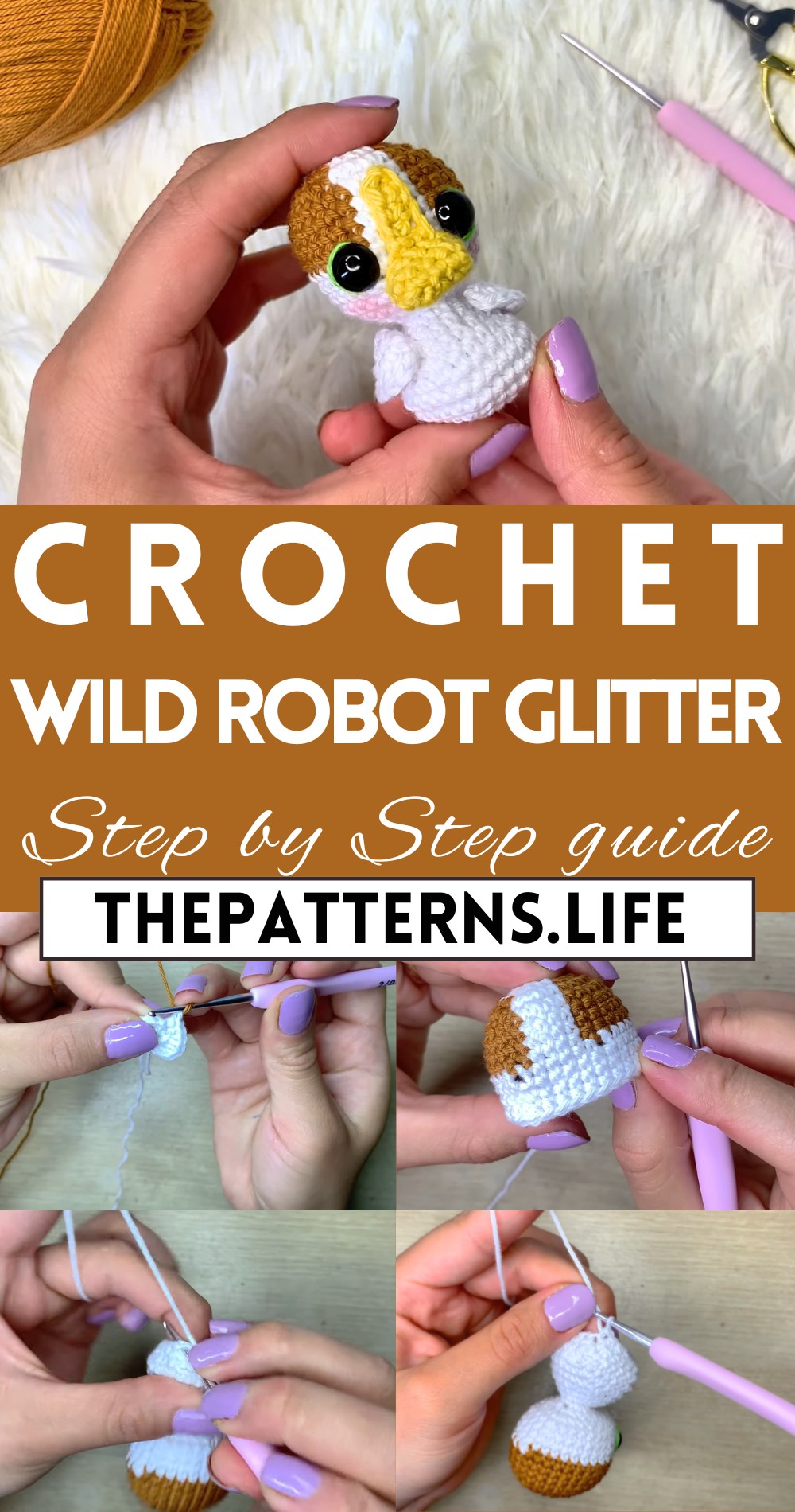 Crochet Wild Robot Glitter Amigurumi Tutorial For Beginners yes