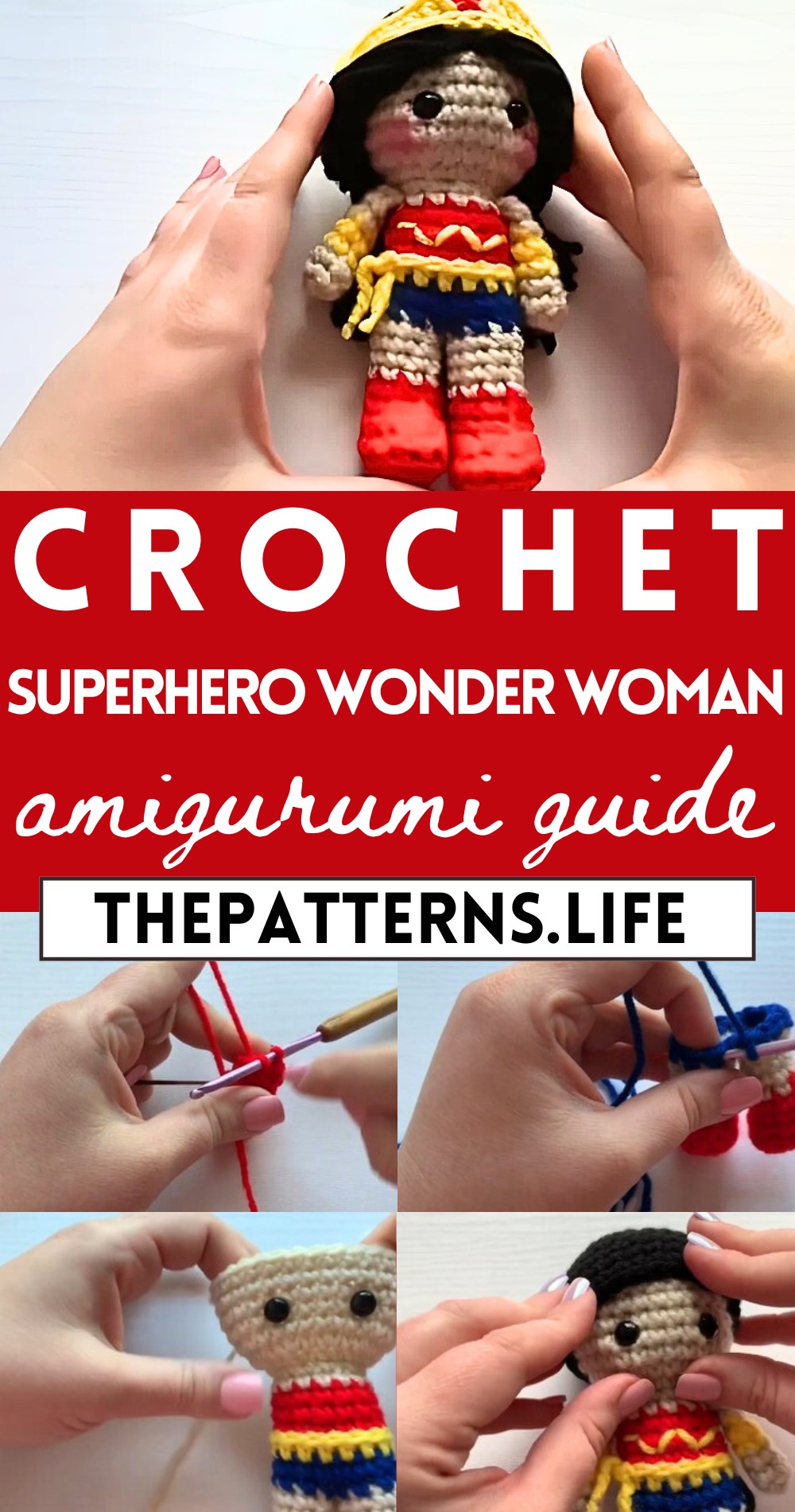 Easy Crochet Amigurumi Superhero Wonder Woman Tutorial For Beginners Step By Step