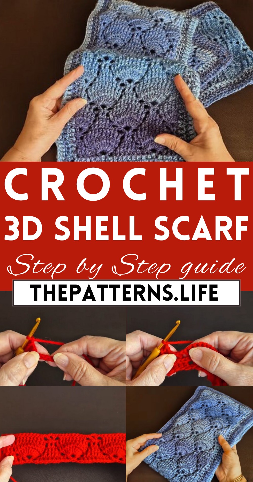 Easy Crochet Stunning 3d Shell Scarf Tutorial