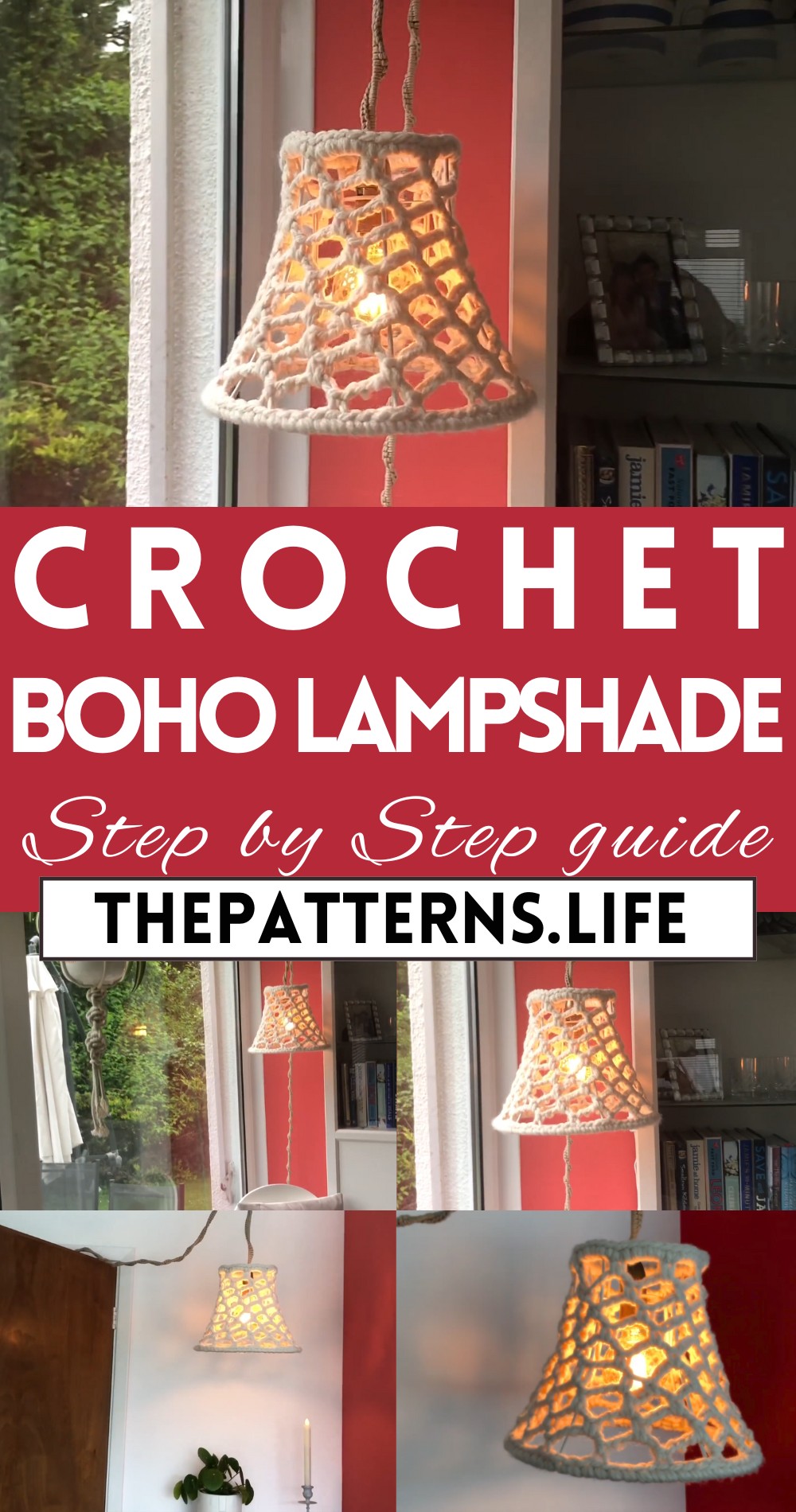How To Crochet Boho Lampshade Tutorial