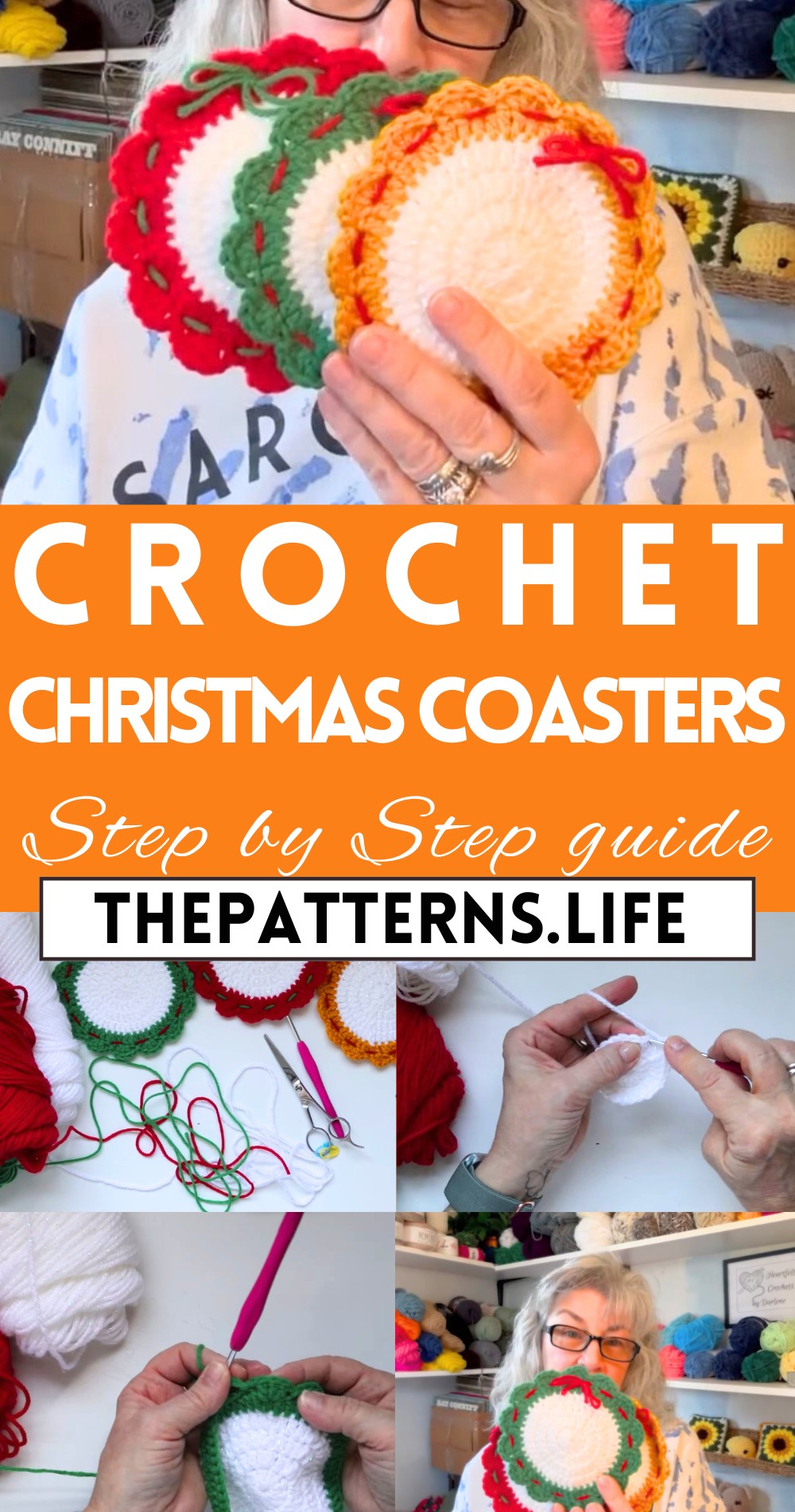 How To Crochet Christmas Coasters Tutorial For Festive Décor yes