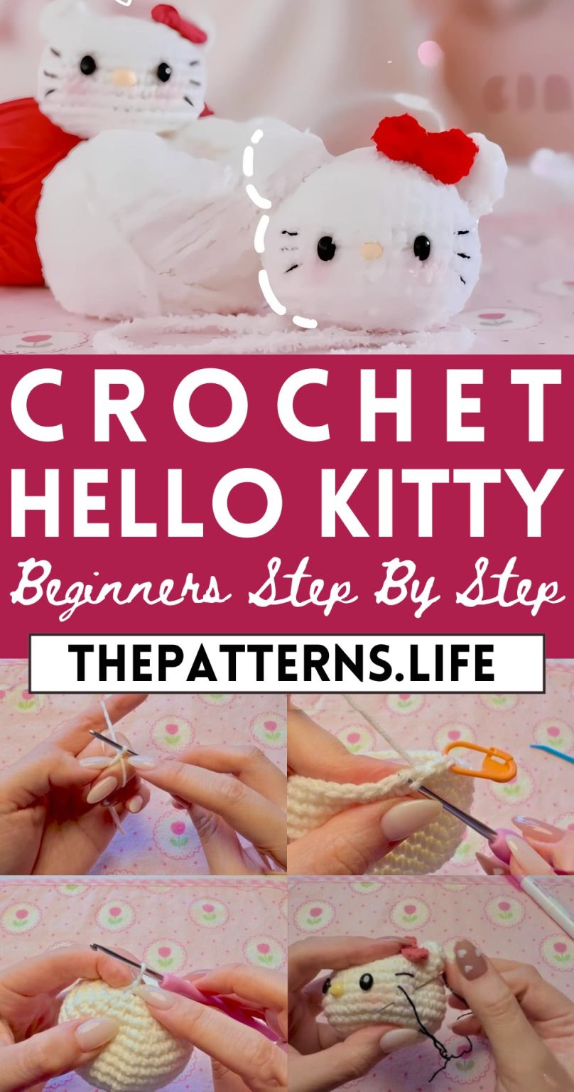 Fluffy & Cute Crochet Hello Kitty Plushie Step By Step Pattern - The ...