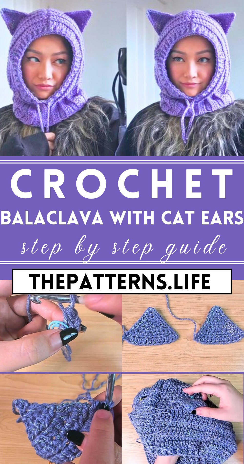 Crochet Balaclava With Cat Ears