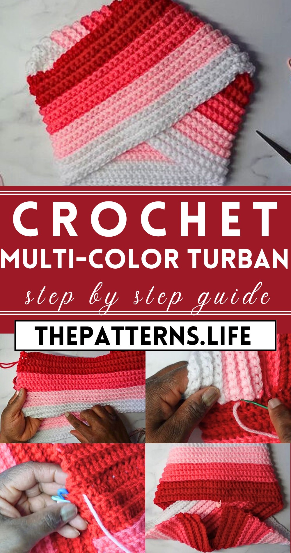 Crochet Multi-color Turban Beanie