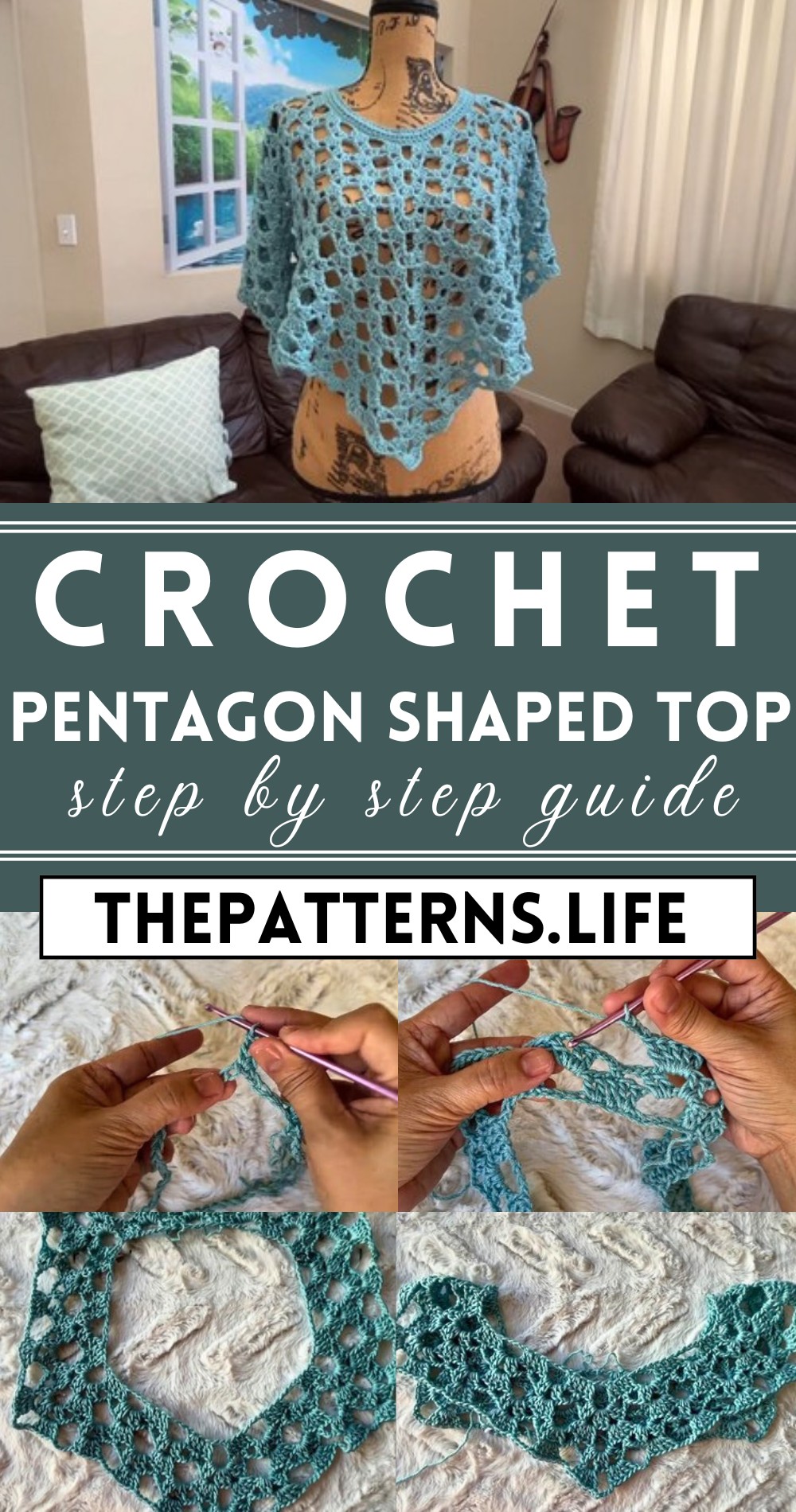 Crochet Pentagon Shaped Top