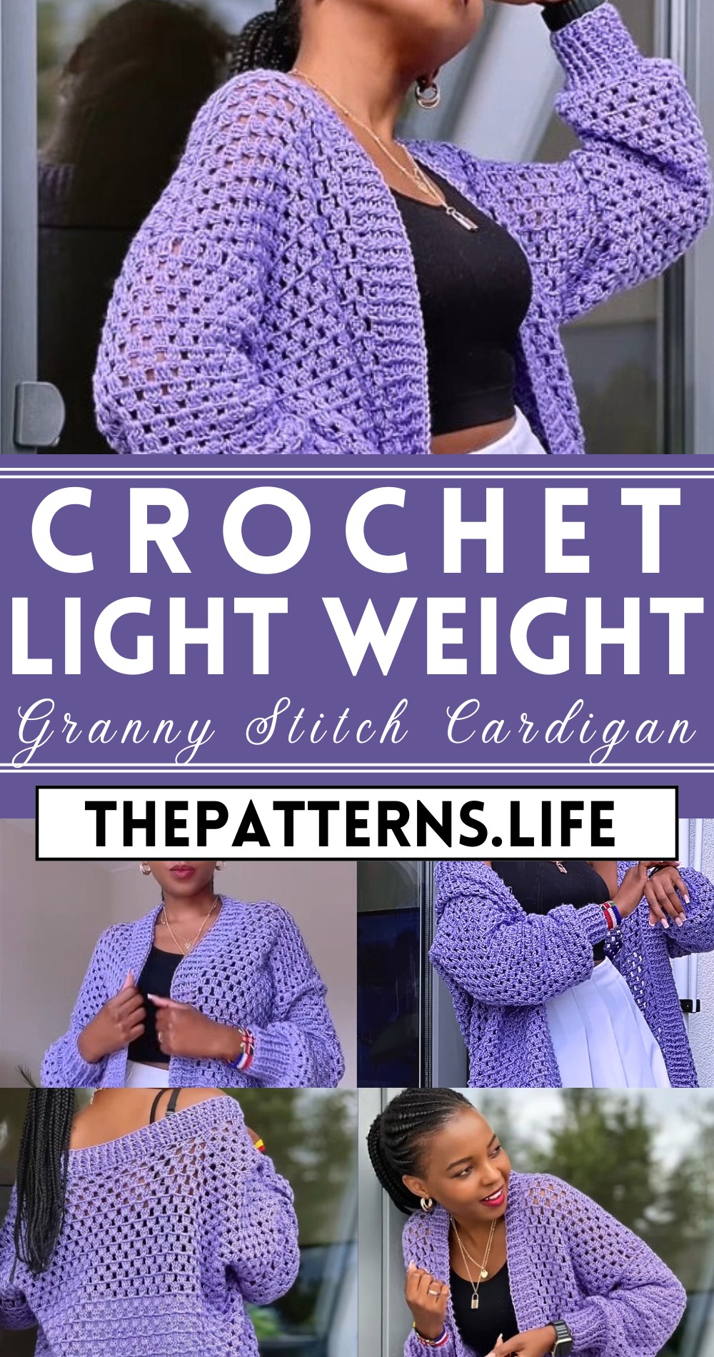Crochet Light Weight Granny Stitch Cardigan